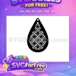 Free Black Teardrop Filigree Free Easter Floral Earring Free SVG - Instant Download