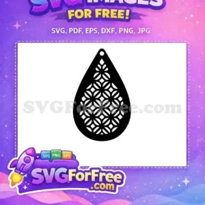 Free Black Teardrop Filigree Free Easter Floral Earring Free SVG Free Black Teardrop Filigree Free Easter Floral Earring Free SVG