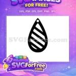 Free Teardrop Striped Free Cutout Earring Easter Crafts Free SVG - Instant Download