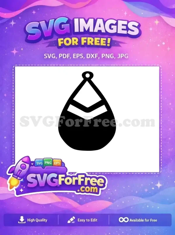 Free Black Dangle Free Geometric Chevron Easter Jewelry Free SVG