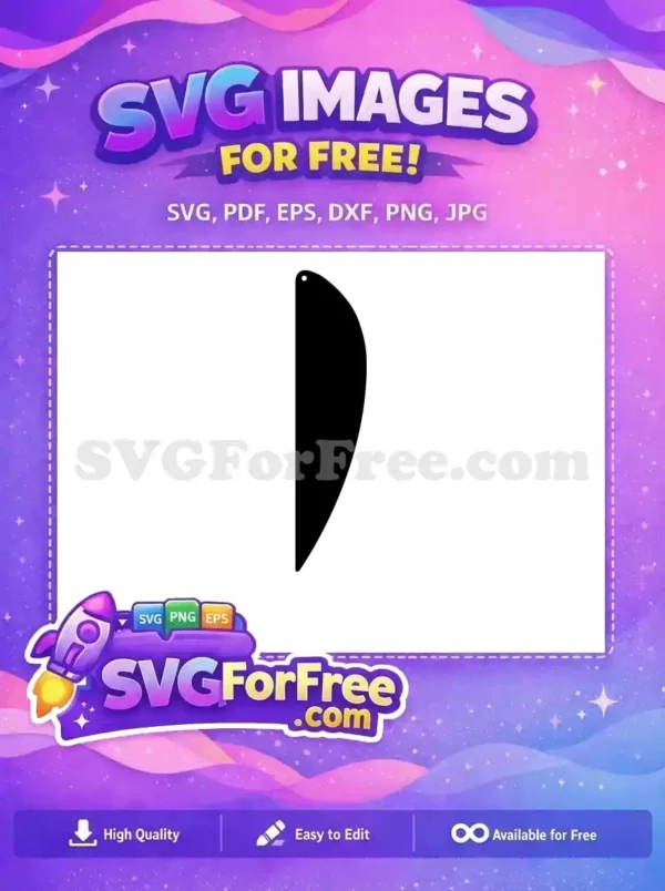 Free Black Curved Shape Free Simple Earring Design Fashion Jewelry Free SVG