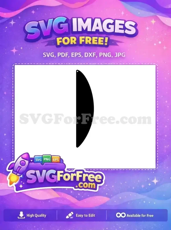 Free elegant black half-moon Free simple earring design modern craft Free SVG Free elegant black half-moon Free simple earring design modern craft Free SVG