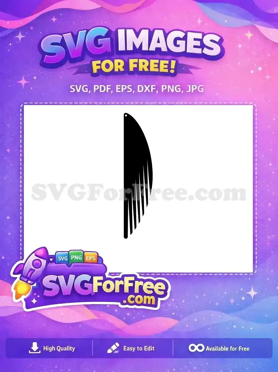 Free Black Curved Comb Free Spiked Dangle Earring Bold Fashion Free SVG