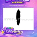 Free Black Banana Leaf Free Dangling Earring Tropical Free SVG - Instant Download