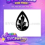 Free Teardrop Leaf Free Intricate Black Silhouette Botanical Earrings Free SVG - Instant Download