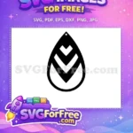 Free Abstract Geometric Teardrop Free Black Layered Dangle Stylish Fashion Earrings Free SVG - Instant Download