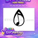 Free Black Musical Note Free Teardrop Shape Music Lover Earrings Free SVG - Instant Download