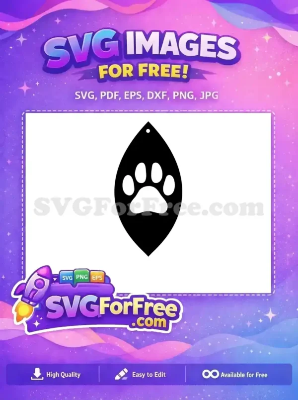 Free Black Teardrop Free White Paw Print Dog Lover Earrings Free SVG Free Black Teardrop Free White Paw Print Dog Lover Earrings Free SVG