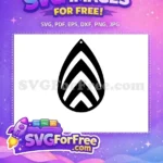 Free Black White Chevron Free Teardrop Shape Military Rank Earrings Free SVG - Instant Download