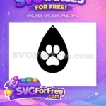 Free Black Paw Print Free Teardrop Earring Pet Lover Free SVG - Instant Download