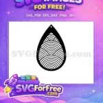 Free Black White Geometric Waves Free Stylish Teardrop Earrings Design Free SVG - Instant Download