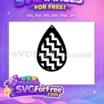 Free Black White Zigzag Free Teardrop Dangle Earrings Free SVG - Instant Download