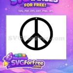 Free Black Peace Symbol Free Circle Earring Peace Movement Free SVG - Instant Download