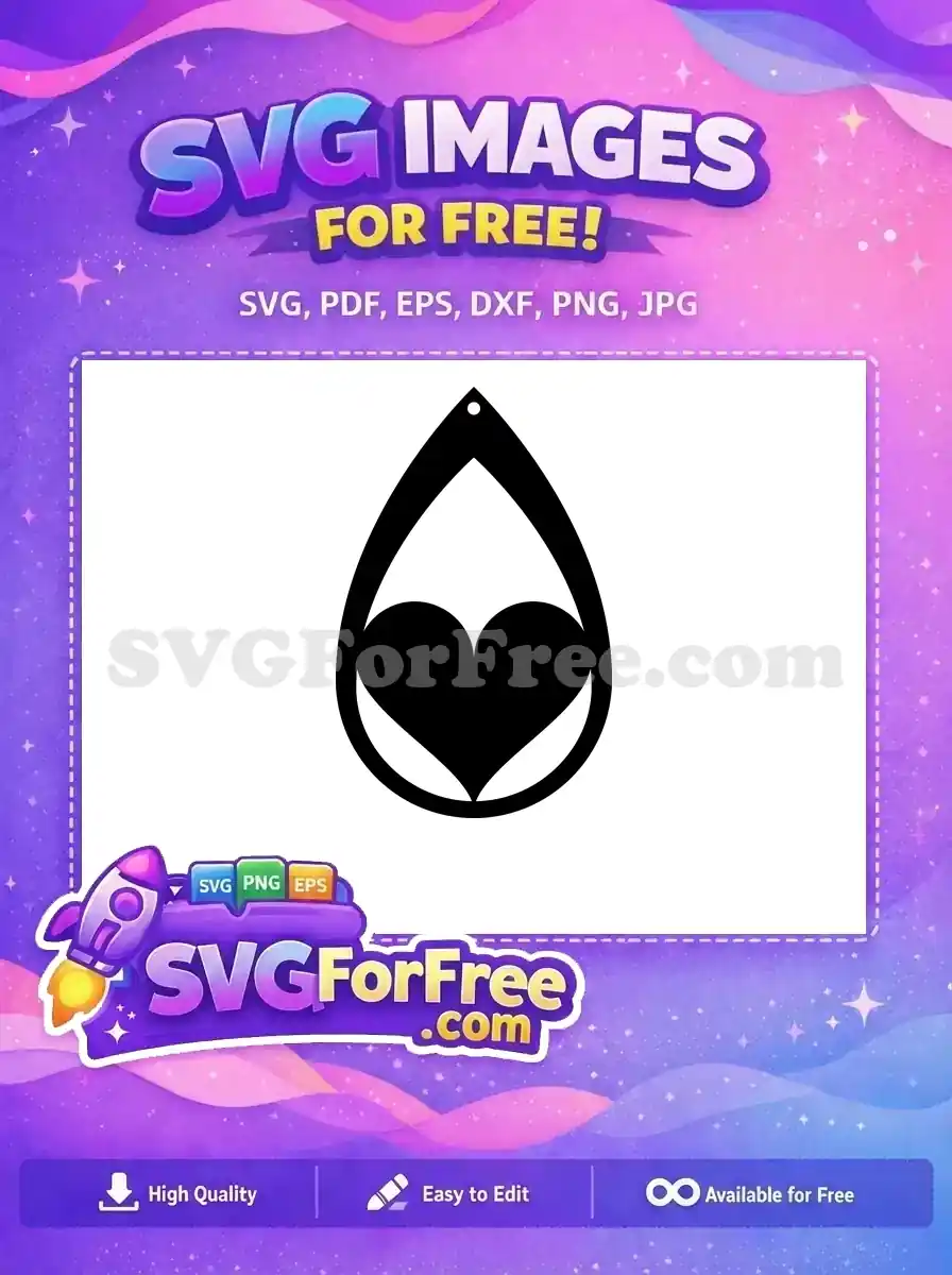 Free Black Heart Teardrop Free Love Symbol Valentine's Day Free SVG