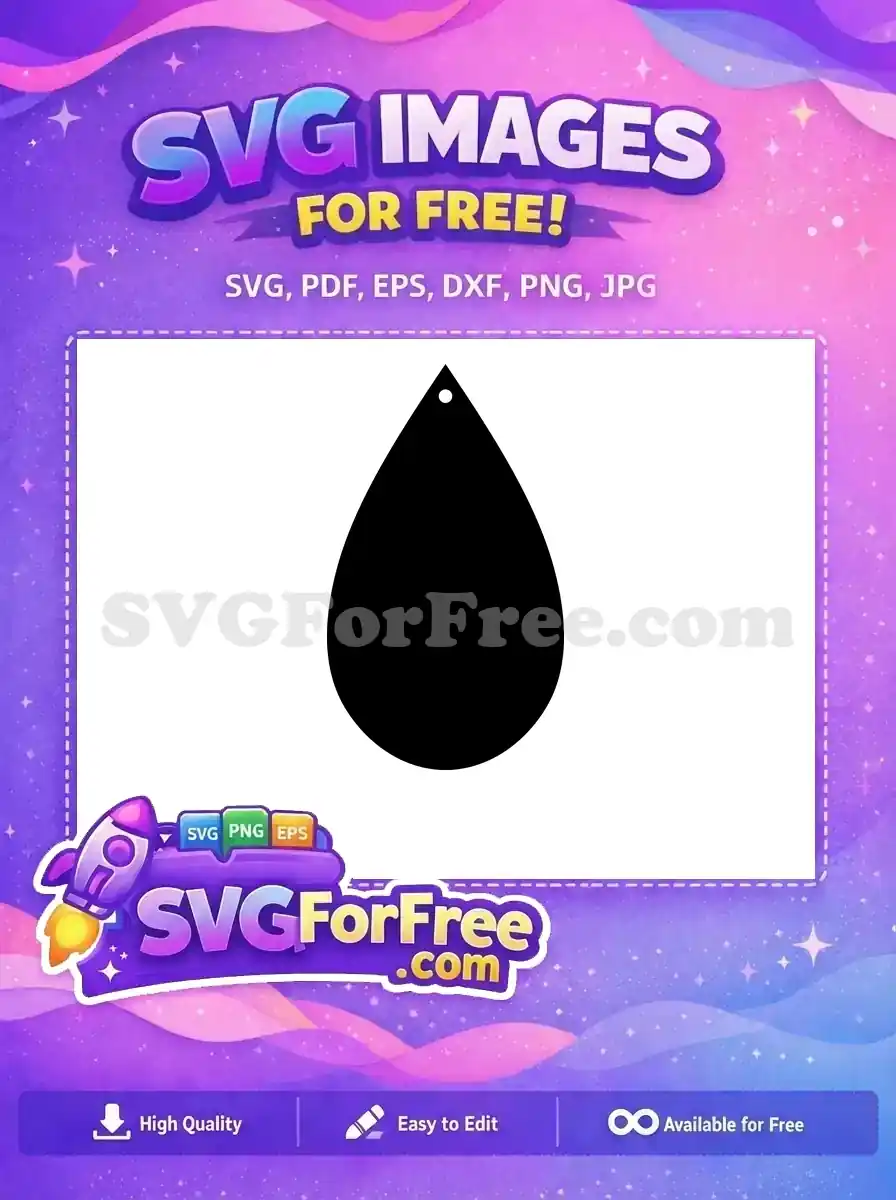 Free Black Teardrop Free Earring Shape DIY Craft Free SVG
