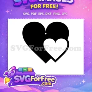 Free Abstract Black White Hearts Free Simple Love Symbol Earrings Free SVG