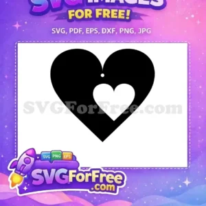 Free Black Heart White Inner Dot Free Love Earrings Free SVG