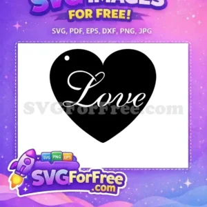 Free Black Heart Free White Cursive Love Romantic Valentine Earrings Free SVG
