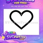 Free Black Outline Heart Free Dangle Earring Love Symbol Free SVG - Instant Download