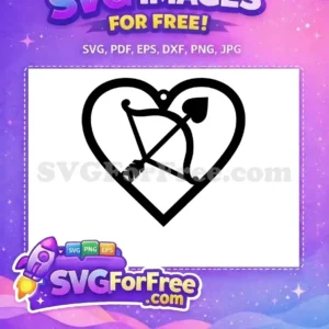 Free Black Heart Design Free Cupid Bow Arrow Valentine Earrings Free SVG