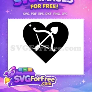Free Black Heart Cupid Free White Arrow Earrings Valentine's Free SVG
