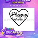 Free Black Heart Free Happy Valentines Script Earrings Free SVG - Instant Download