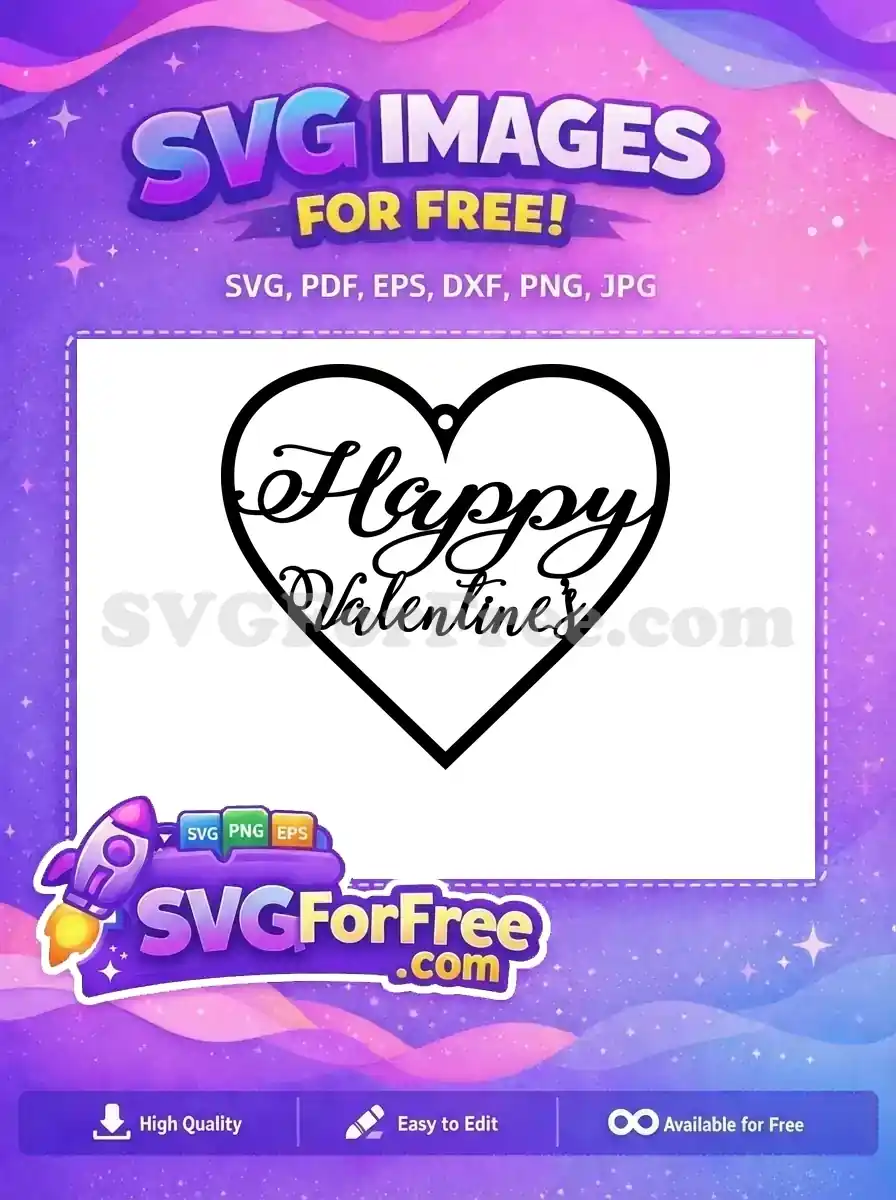 Free Black Heart Free Happy Valentines Script Earrings Free SVG