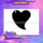 Free Elegant Black Heart Free Dangle Earring Crafting Free SVG - Instant Download