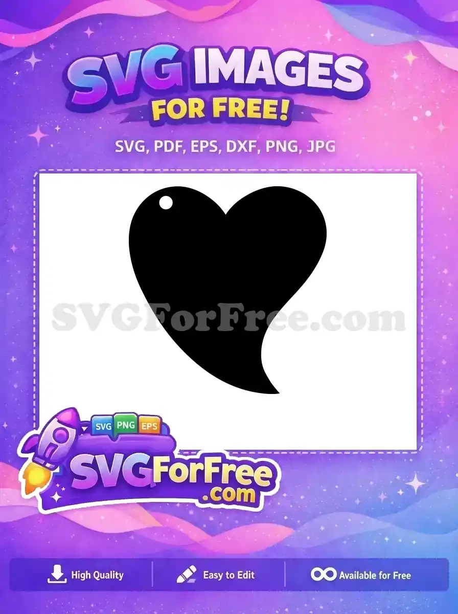 Free Elegant Black Heart Free Dangle Earring Crafting Free SVG