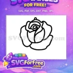 Free Outline Rose Free Floral Jewelry Earrings Design Free SVG - Instant Download