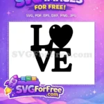 Free Black Love Heart Free Earring Template Valentine Free SVG - Instant Download