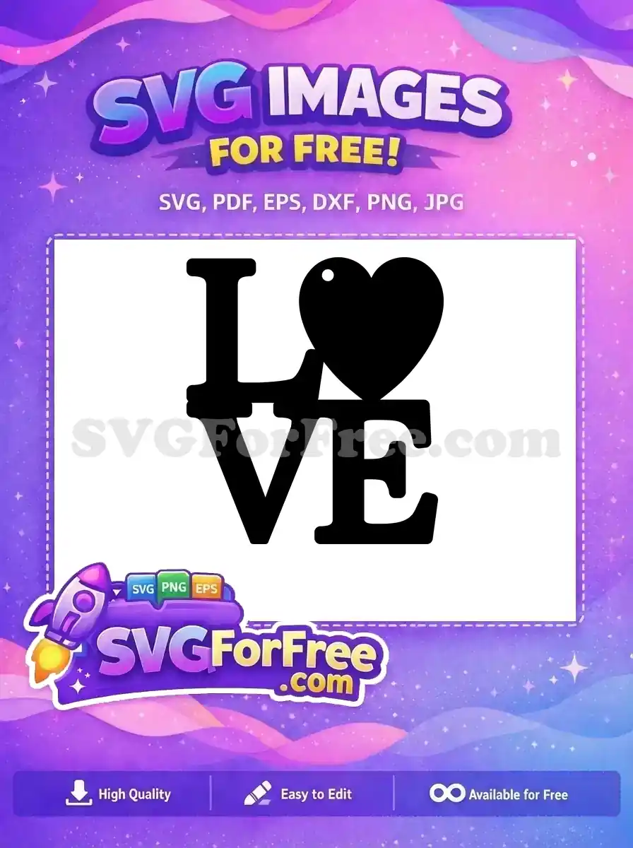 Free Black Love Heart Free Earring Template Valentine Free SVG