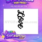 Free Black Script Love Free Elegant Earrings Romantic Free SVG - Instant Download