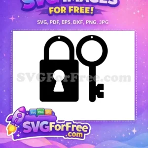 Free Black Lock Free Matching Key Earring Design Free SVG
