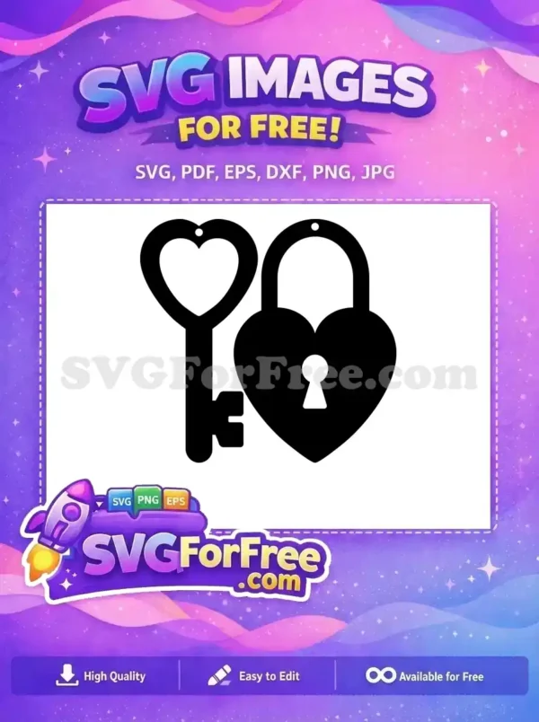 Free Black Heart Key Free Heart Padlock Love Earrings Free SVG