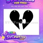 Free Black Broken Heart Free Puzzle Pieces Couple Earrings Free SVG - Instant Download