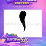 Free black curved teardrop Free minimalist dangle elegant jewelry craft Free SVG - Instant Download