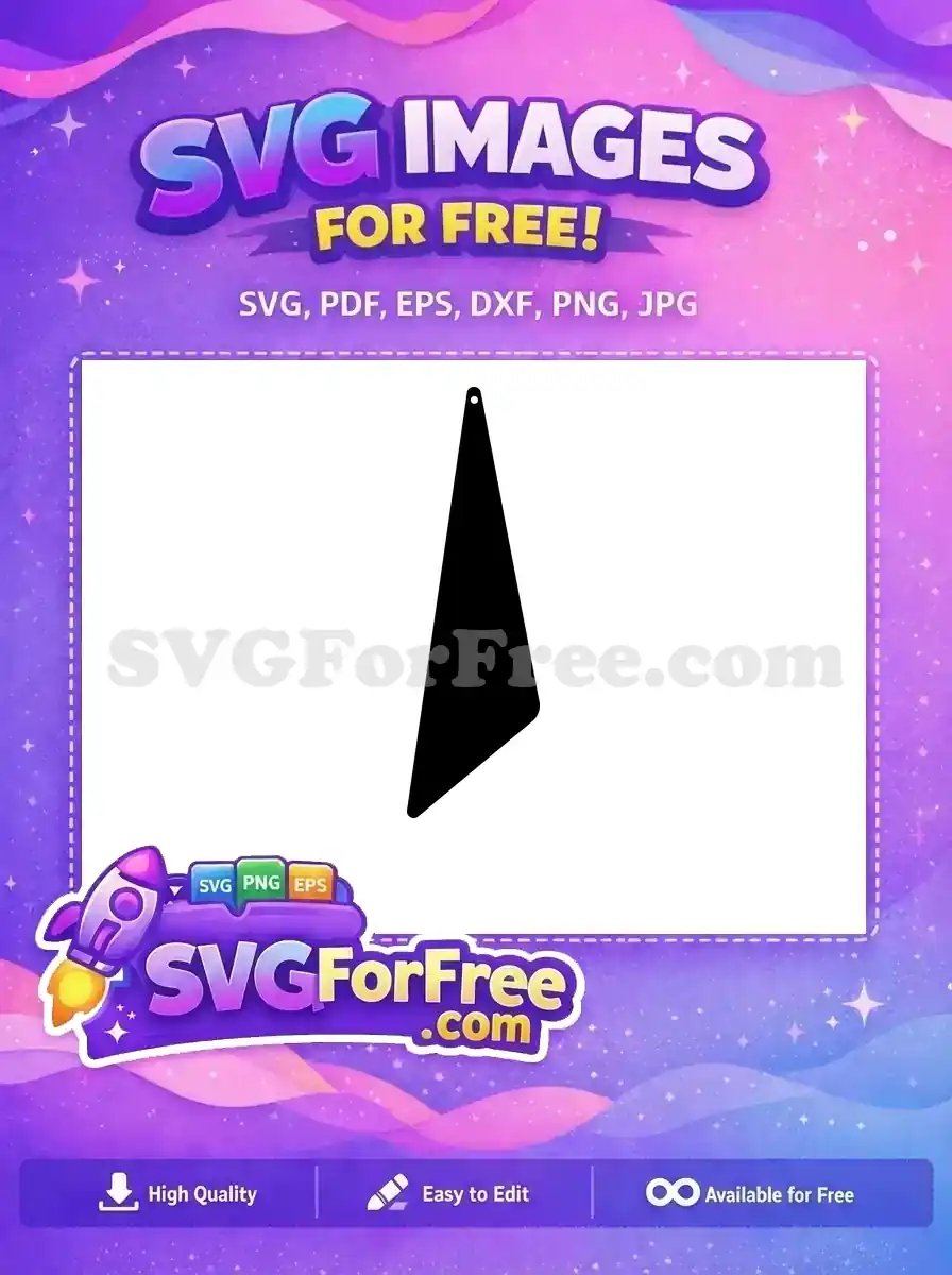 Free Black Triangle Geometric Free Modern Minimalist Single Hole Earrings Craft Free SVG