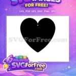 Free Black Heart Shape Free Minimalist Love Symbol Earrings Design Free SVG - Instant Download