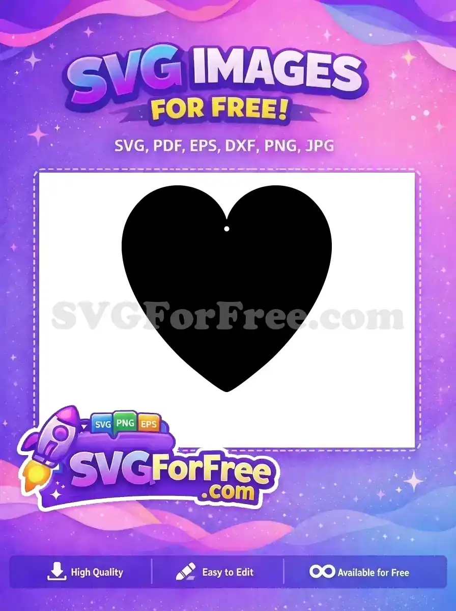 Free Black Heart Shape Free Minimalist Love Symbol Earrings Design Free SVG