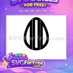 Free Black Striped Egg Free Modern Minimalist Easter Free SVG - Instant Download