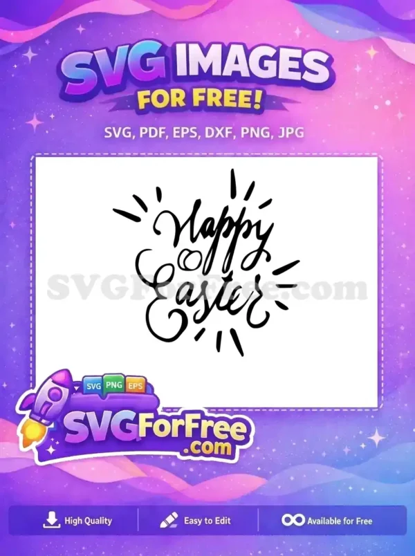 Free Elegant Calligraphic Script Free Sparkling Burst Lines Easter Free SVG