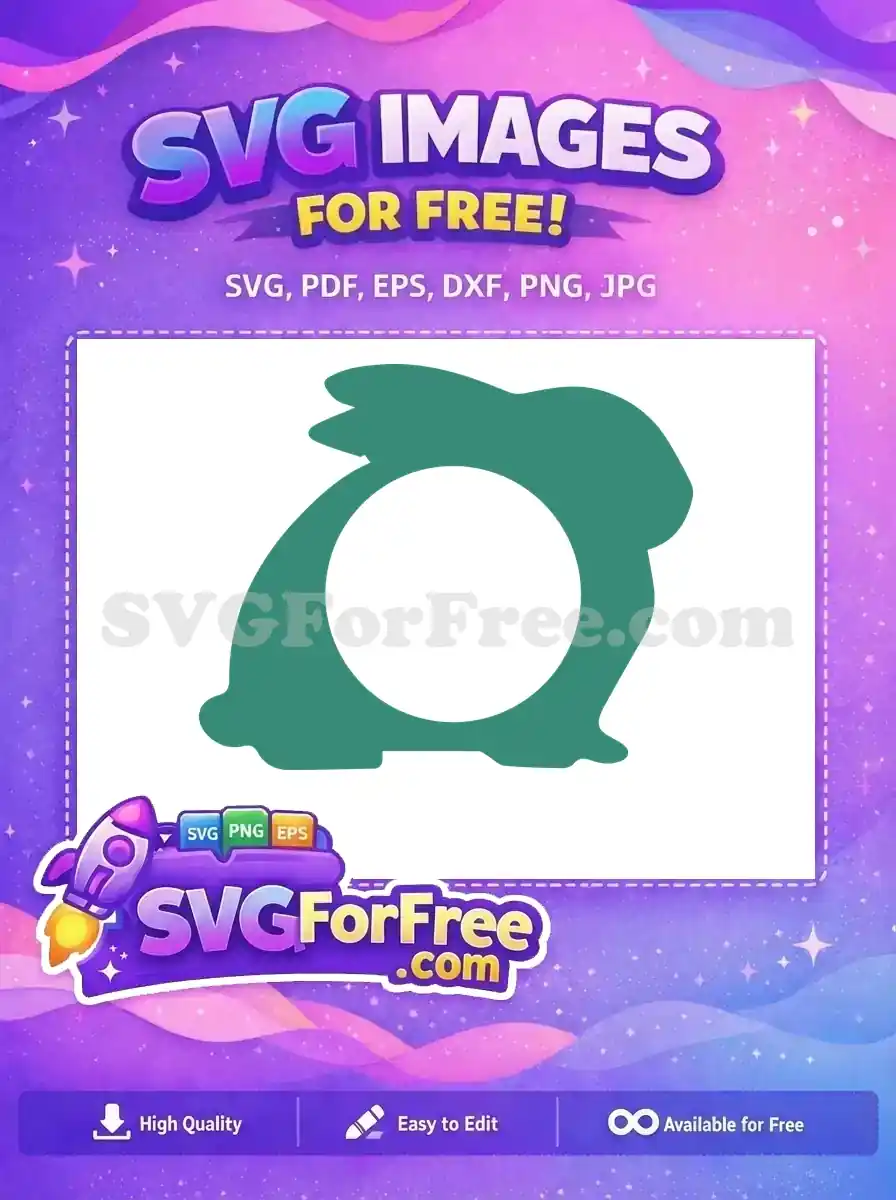 Free Teal Green Bunny Silhouette Free Easter Egg Holder Easter Free SVG