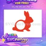 Free Red Easter Bunny Free White Circle Body Easter Holiday Free SVG - Instant Download