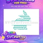 Free Teal Chevron Pattern Free Split Monogram Easter Bunny Free SVG - Instant Download
