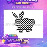 Free Black Chevron Free Easter Bunny Silhouette Easter Free SVG - Instant Download