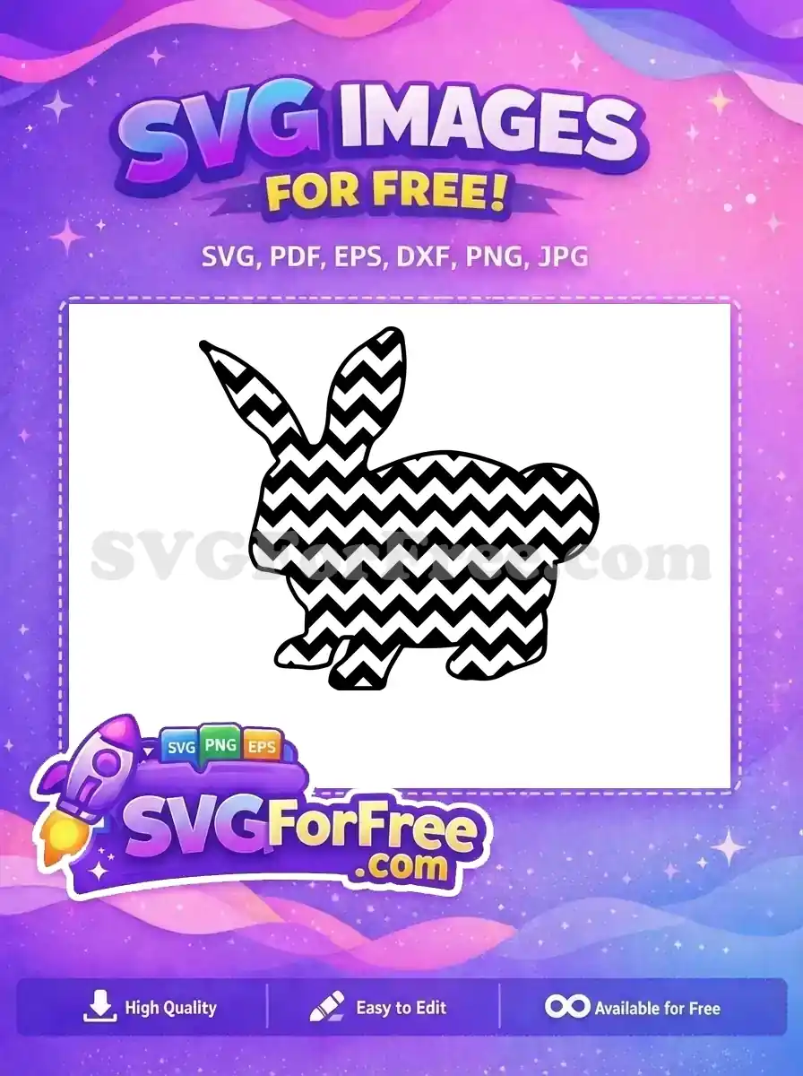 Free Black Chevron Free Easter Bunny Silhouette Easter Free SVG