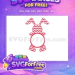 Free Pink Chevron Bunny Free Monogram Initial Easter Free SVG - Instant Download