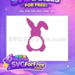 Free Magenta Bunny Free White Circle Easter Free SVG - Instant Download