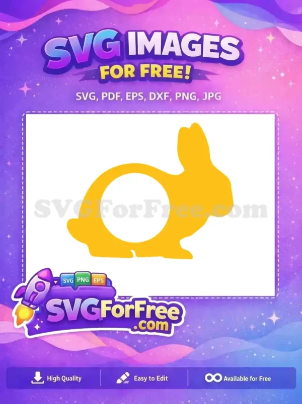Free Yellow Silhouette Free Circle Cutout Easter Free SVG